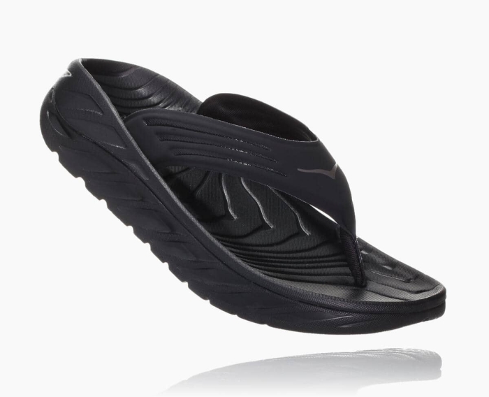 Hoka Flip Flops Nettbutikk - HOKA ONE ONE ORA Recovery Flip Herre Svart [NO-90ZHIR]